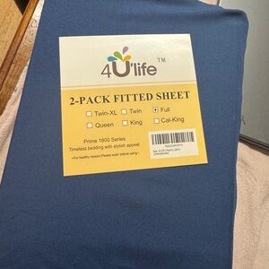 Deep Blue Fitted Sheet Set